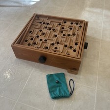 Vintage Labyrinth Labyrintspel Brio Wooden Maze, Original Metal Ball From Sweden