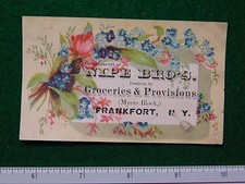 1870s-80s Nipe Bros Groceries & Provisions Tobacco Victorian Trade Card F26