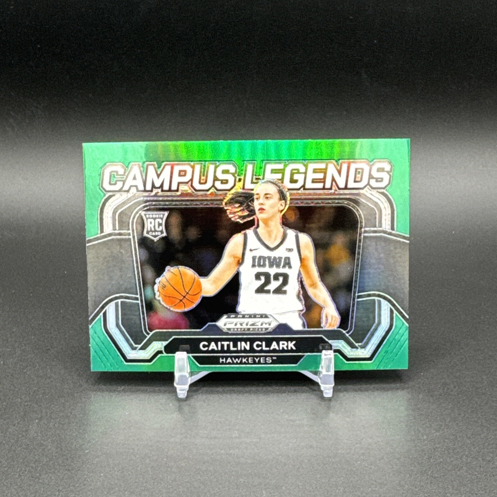 Caitlin Clark Rookie Card Green Prizm Campus Legends 2024 Prizm Draft Picks #5