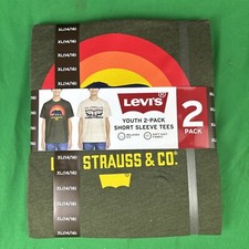 Levi's Boys 2 Pack Short-Sleeve Tees Size XL Green/Oatmeal