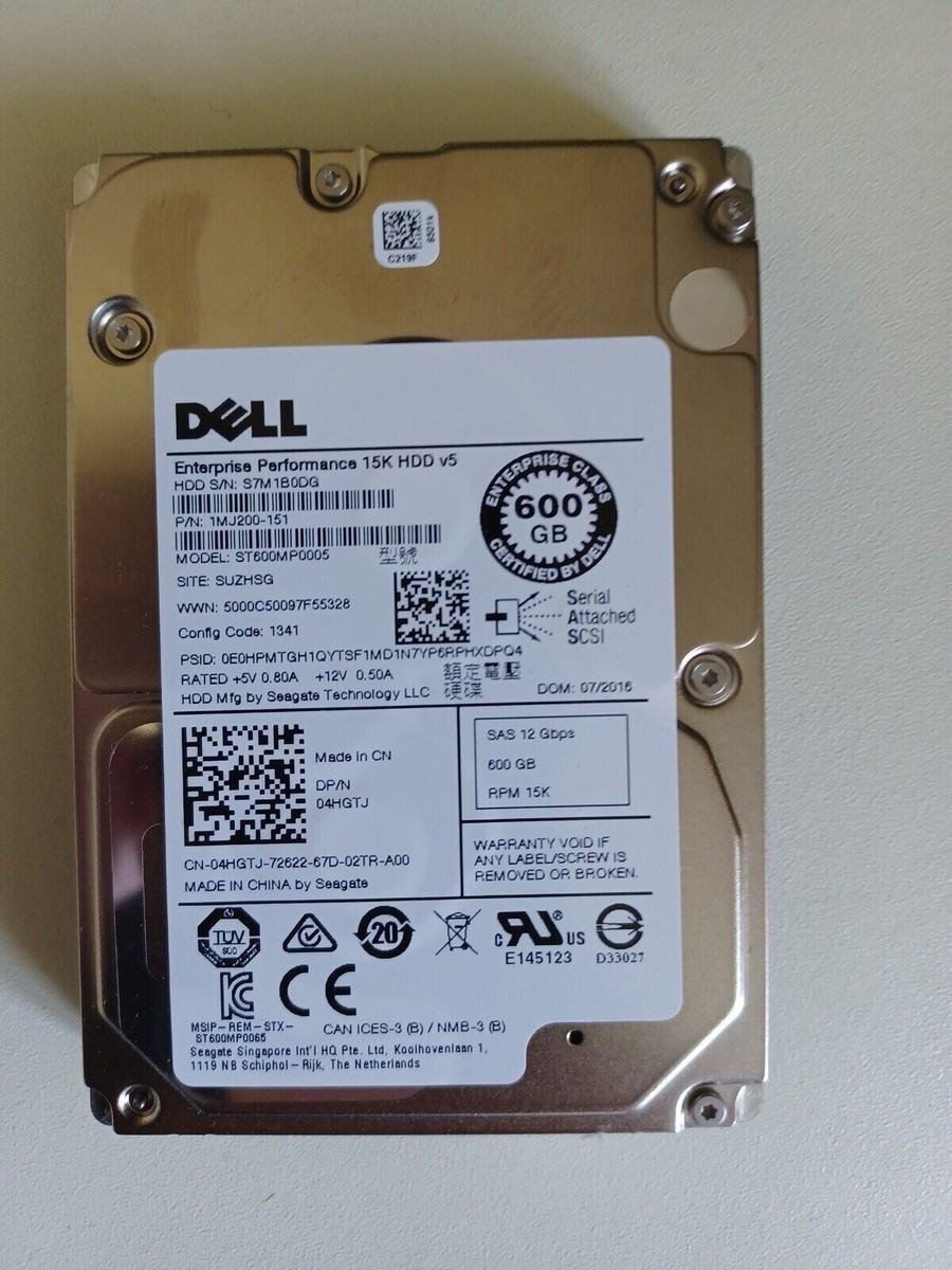 【3年保証】Hard Drive Dell Enterprise Pl 06H6FG 3TB 64MB SAS 7200RPM 3.5 Inch Dell Enterprise SAS 10TB HDDs 0FVX7C