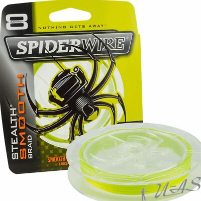 SPIDERWIRE Smooth 8 150M 0.30/34.3kg Yellow 8 fach Geflochtene Angelschnur Kva