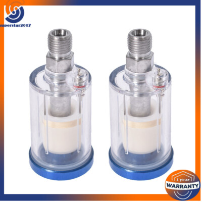 Pair Of Mini Air Filter & Moisture Separators For Spray Guns - 1/4" Inline, 1 Year Warranty