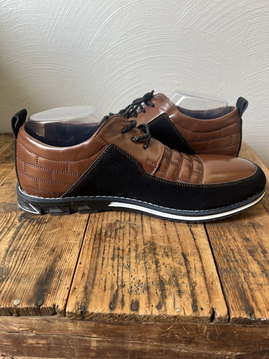 Gatsby Oxford Derby Brown/Black Leather Shoes Mens 9.5 | eBay display picture 3