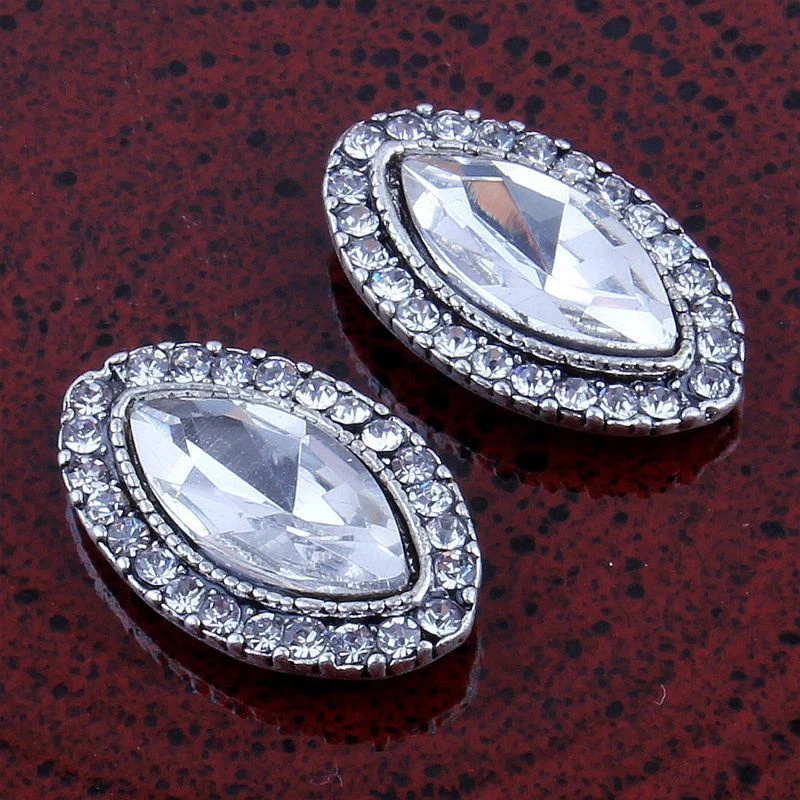 20pcs Metal Rhinestone Buttons Bling Alloy Crystal Flatback Buttons for Wedding - Image 4 of 4