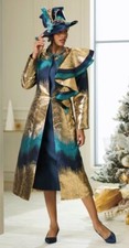 Size 18W PLUS Ashro Gold Green Metallic Formal Idalia Ruffle Jacket Dress