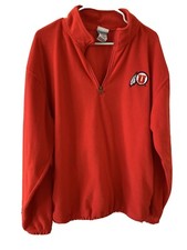 university of utah mens 3/4 zip sweatshirt Size Large