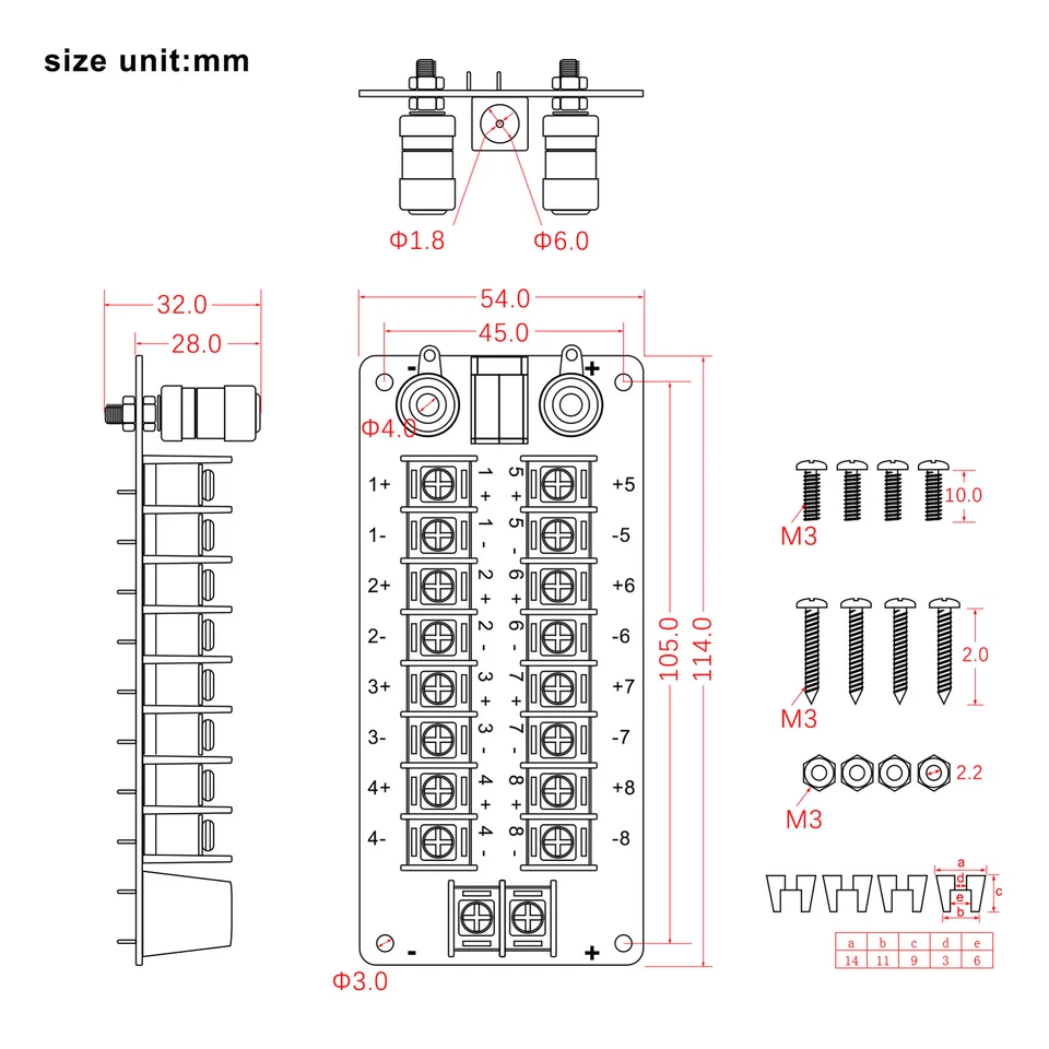 1 Unit Distribution Module 20A Power Distributor 3 Inputs 8 Pairs Outputs AC DC - Image 3 of 4