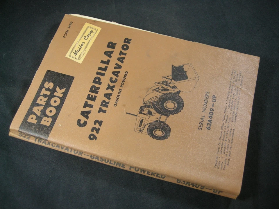 CAT Caterpillar 922 Traxcavator Tractor Parts Manual Book Catalog S/N 63A409-Up - Image 2 of 2