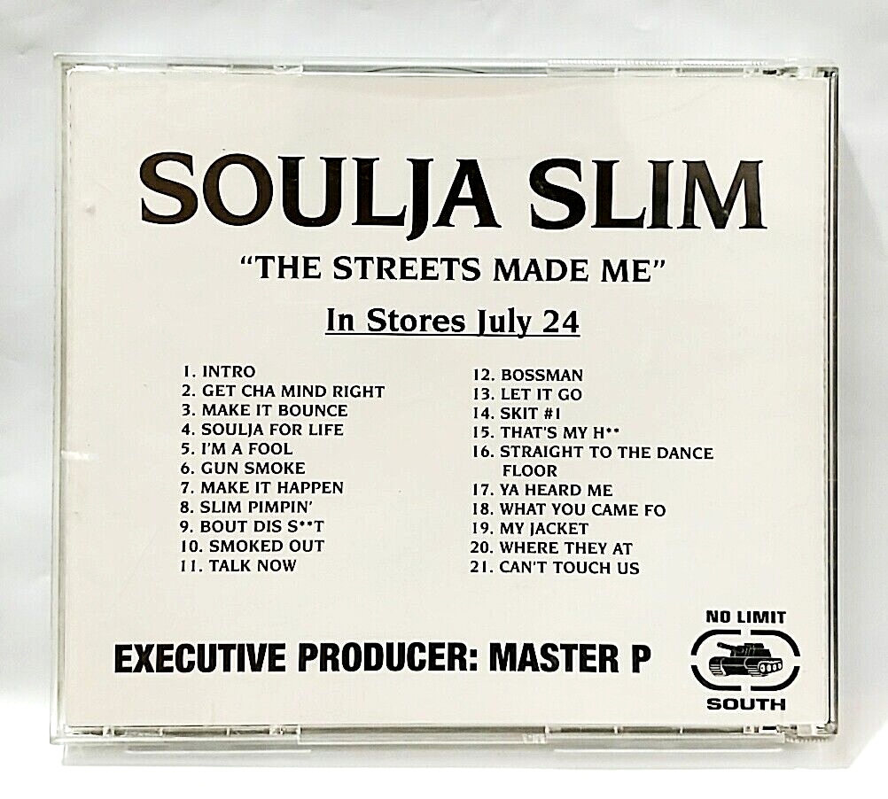 CD) Soulja Slim ‎– The Streets Made Me, Promo, Album, 21 Tracks