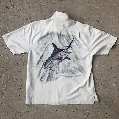 Guy Harvey Button Front Shirt Swordfish Print Limited Edition Short