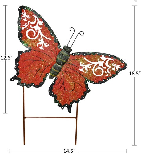 Metal Butterfly Garden Stakes Spring Decorative Yard Signs Outdoor Patio Decor - Picture 16 of 32