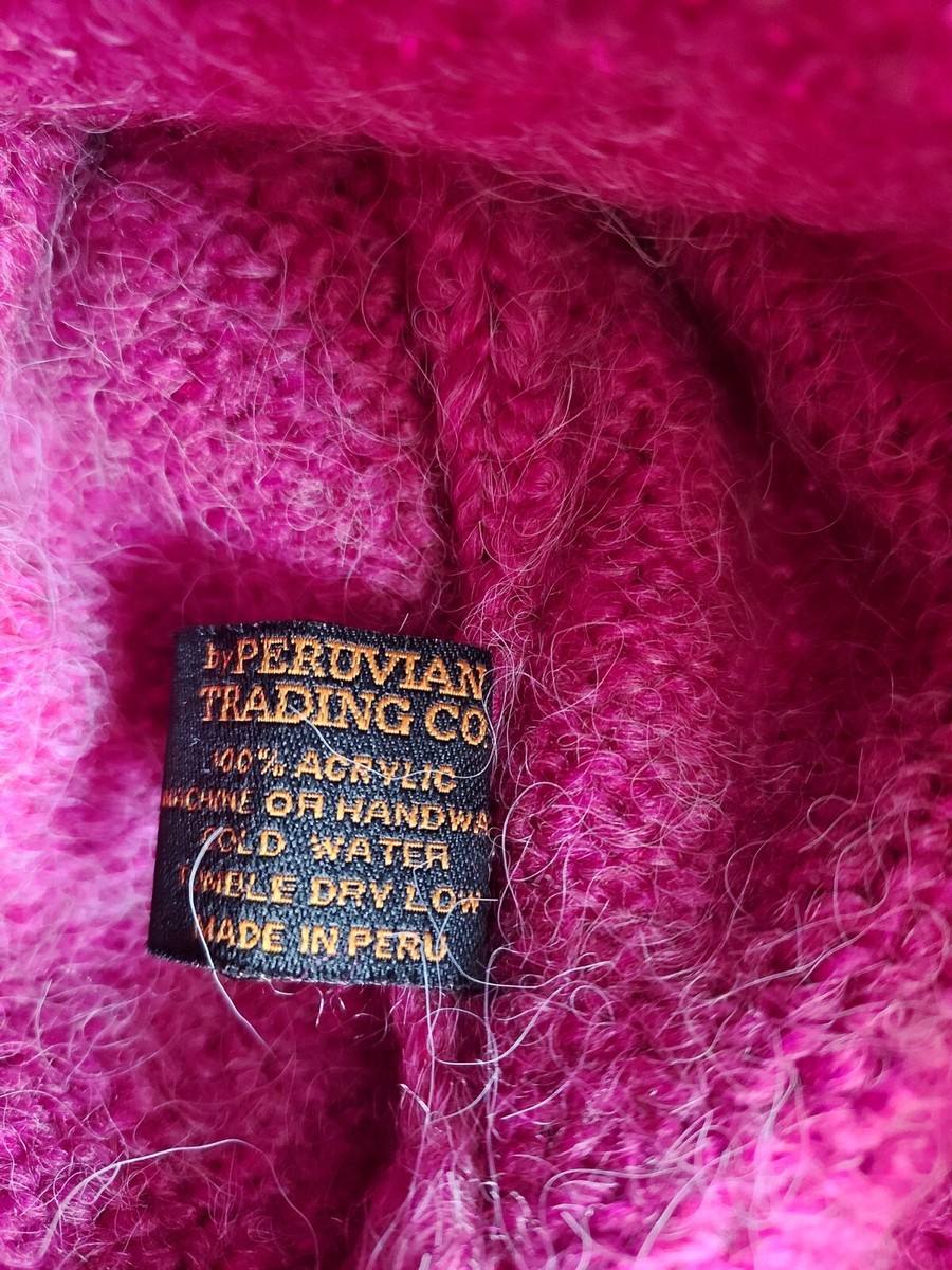Perika By Peruvian Trading Co. Pink Rainbow Winter Knit  display picture 3