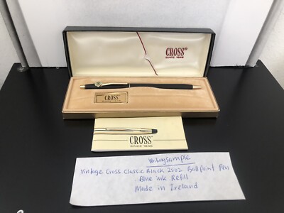 Vintage Cross Century Classic 2502 mattschwarz Kugelschreiber mit Box