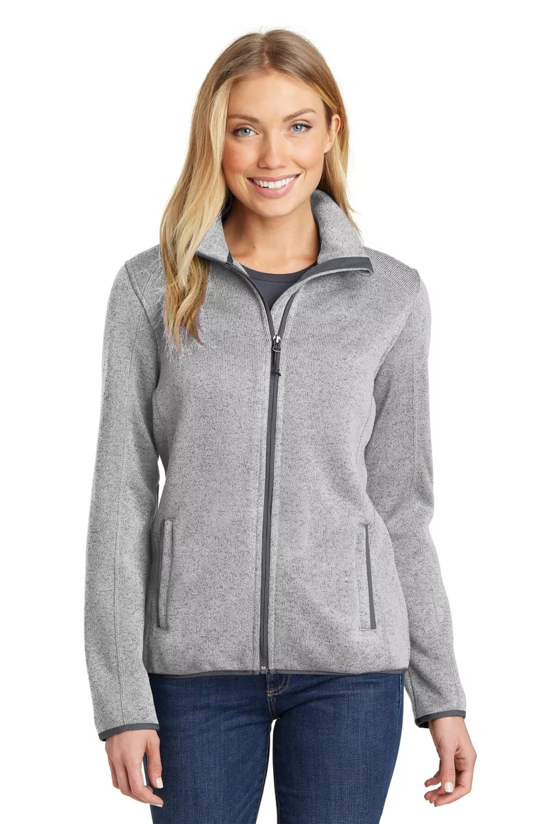 L232 Port Authority Ladies Sweater Fleece Jacket eBay