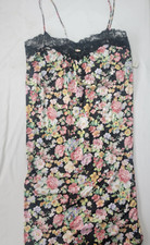 Lorraine Vintage Women's Long Nightgown Gown Black Floral Lace Top Size 2X NEW