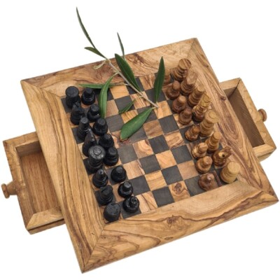 Jeux Échec Échiquier Et Pions En Bois Olivier – Ibericano
