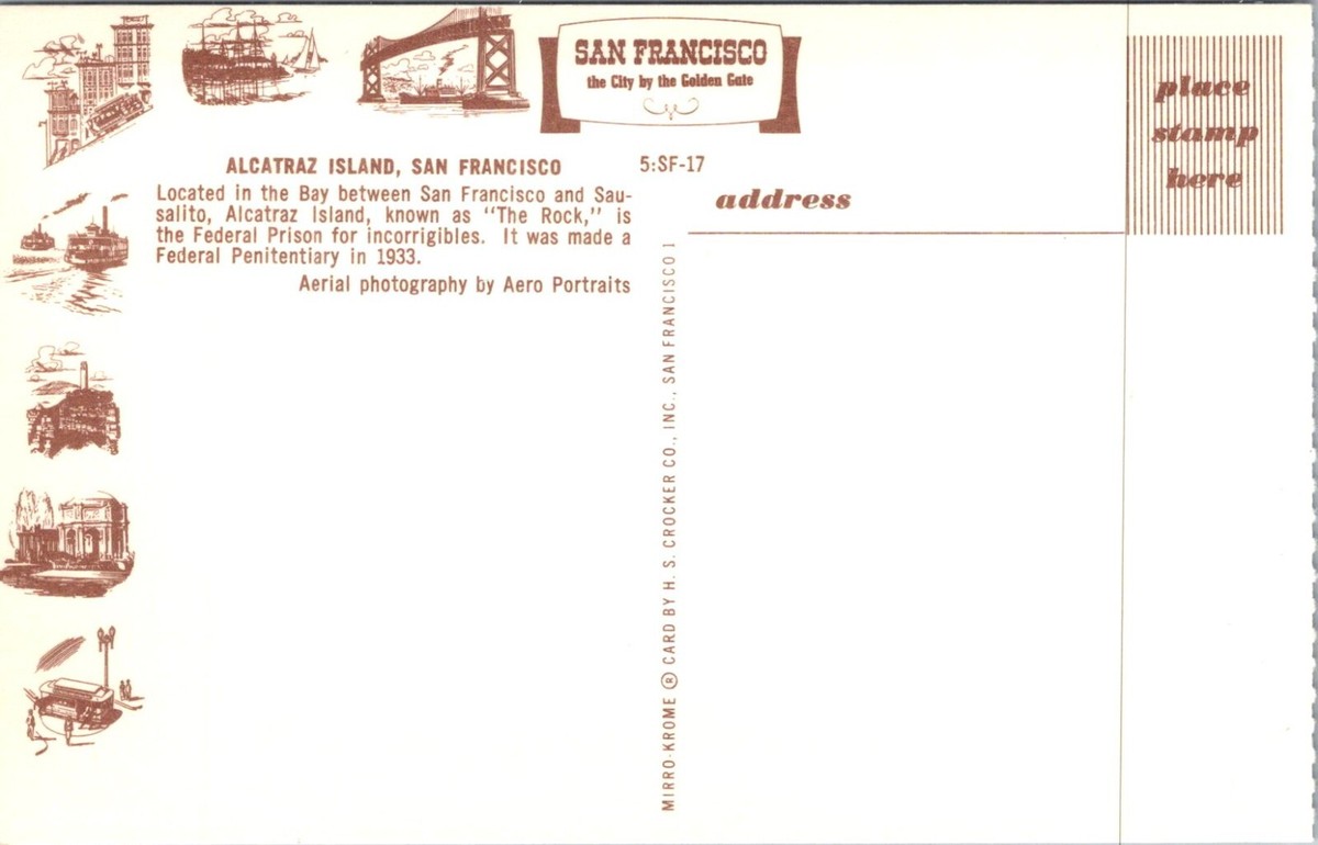 San Francisco California CA Alcatraz Island Golden Gate Bridge
