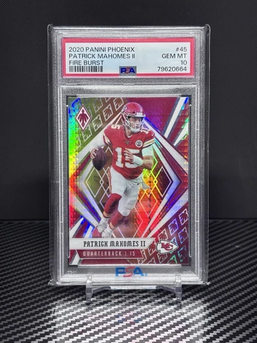 2020 Panini Phoenix Football Patrick Mahomes Fire Burst PSA 10 KC Chiefs