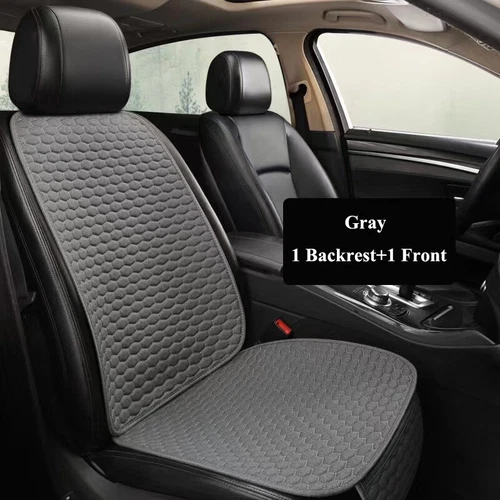 Linen Front Rear Car Seat Cover Protector Seat Back Cushion Pad Mat Fr Truck SUV - Bild 17 von 24