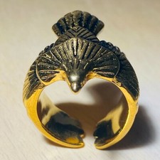 Men's Handmade Patriotic Bald Flying American Eagle Animal Rings GOLD Size 6-12