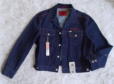 Pepe Jeans London Dark Jean Red Stitching MIA Jacket Size XL NWT 