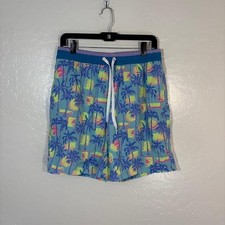 Chubbies Shorts Mens Large Tropical Palm Print Swim Trunks 7 Inch Inseam Mesh