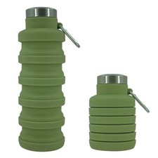 Foldable Water Bottle 500ML Collapsible Silicone Drink Outdoor Safe Non-Toxic UK