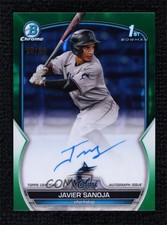 2023 Bowman Chrome Prospect Green Lava Refractor 90/99 Javier Sanoja Auto 9su