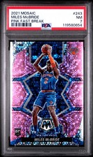 2021 Panini Mosaic /20 Miles McBride Rookie Pink Fast Break Prizm #243 - PSA 7
