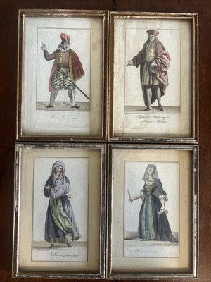 Set 4 1830s Il Fiore di Venezia Hand Colored Engravings Martini Venice