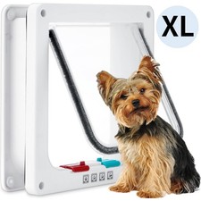 Large Cat Door Outer Size 11" X 9.8" 4 Way Locking Cat/Dog Flap Door XL