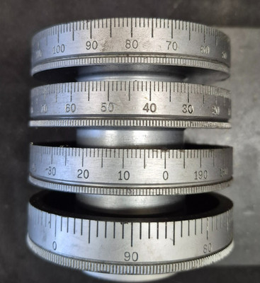 Set of Chrome Plated Bridgeport  Dials for Series I Standard Milling Machine