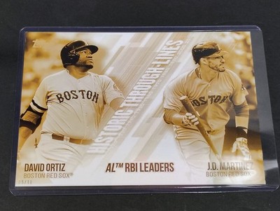 2019 Topps David ''Big Papi'' Ortiz JD Martinez RBI Gold 5/10 JUMBO 5x7 Red Sox