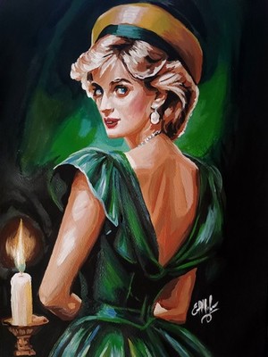 princess diana green dress with pearls Princess diana catherine walker green hi-res stock photography and images