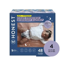 The Honest Company Clean Conscious Sleepy Sheep Disposable Overnight Diapers -