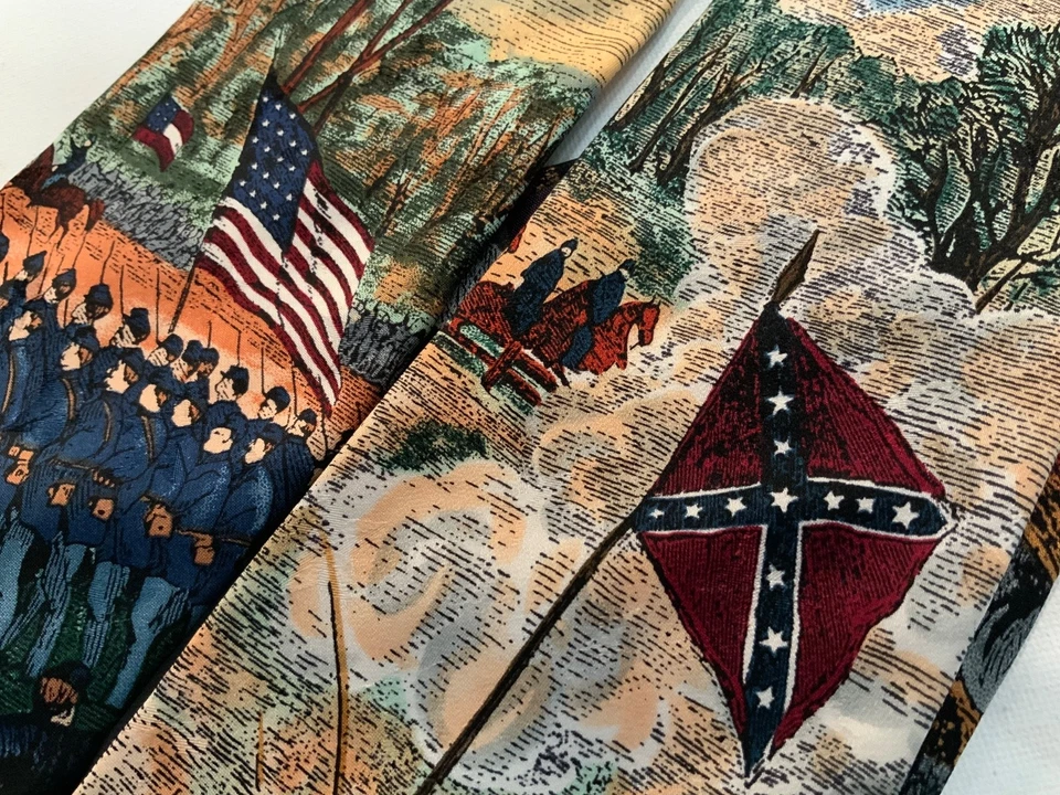 男式 417 Van Heusen & A. Rogers Shiloh Rebel Yell 领带 内战 批量 3 件 — 第 2/4 张图片