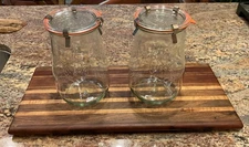 WECK #738 Set of 2 Tulip Jars with Lids, Clips & Rubber Seals - 1.5L  Capacity