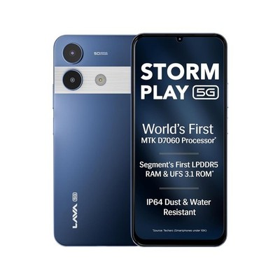 Lava Storm Lite 5G (Blue, 4+4*GB RAM, 128GB Storage)MTK Dimensity 6400 Processor