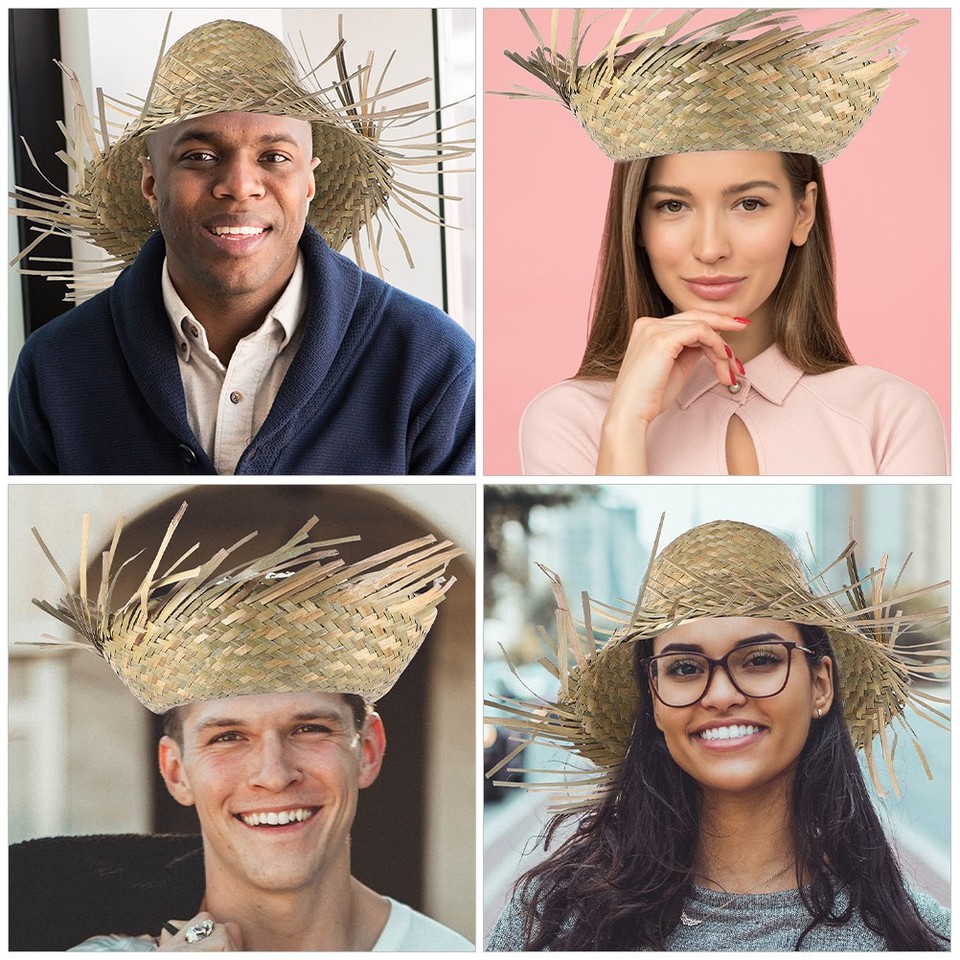 2 Pcs Beach Straw Hats: Mexican Party Straw Hats - Funny Summer Sun ...