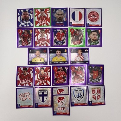 Euro 2024 Grün & Lila Parallel Sticker Konvolut Topps Sticker x 24 Sammlerstücke