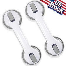 Shower Handle 2 Pack 12" Grab Bar Suction Grip Handicap Elderly Bathroom Safety