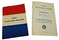 2- Booklets WW1 1917 American War Effort Food Suggestions for Meal Time Recipes