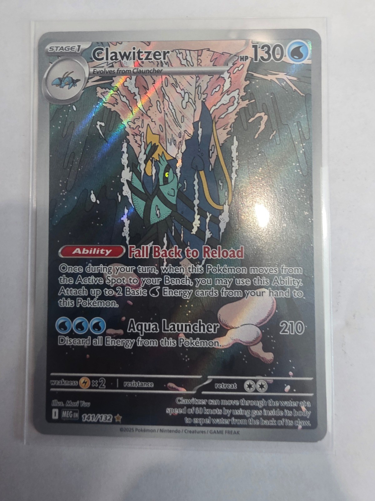 Clawitzer Holo Illustration Rare ME01: Mega Evolution 141/132 NM