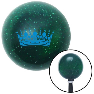 Blue Queens Crown Green Metal Flake Shift Knob w/ M16x1.5 Insert Shifter Auto
