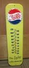 Vintage PEPSI-COLA Soda Thermometer Tin Sign Dated '56 ~Embossed Bottle Cap~WOW!
