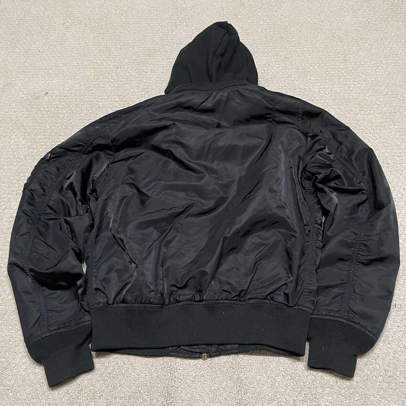 Alpha Industries MA-1D-Tec Hooded Bomber Jacket Black Size Small image 5