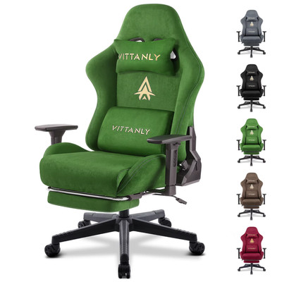 Kitinjoy High Quality Gaming Chair with Footrest Support Height Adjustable for U
