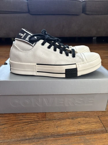 Rick Owens DRKSHDW Converse DRKSTR Chuck Taylor All Star 70 Ox Low bianche taglia 7