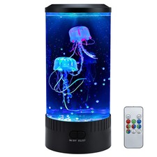 Jellyfish Lamp LED Mood Night Light with 7 Color Changing, Remote Control Lar...